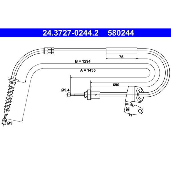 ATE 24.3727-0244.2 Seilzug, Feststellbremse