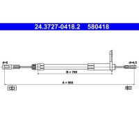 ATE 24.3727-0418.2 Seilzug, Feststellbremse