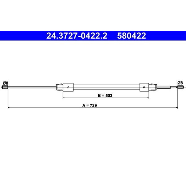 ATE 24.3727-0422.2 Seilzug, Feststellbremse