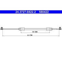 ATE 24.3727-0422.2 Seilzug, Feststellbremse