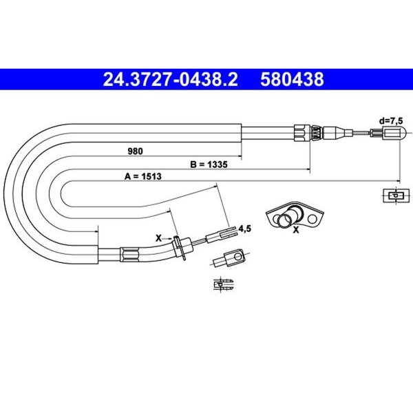 ATE 24.3727-0438.2 Seilzug, Feststellbremse