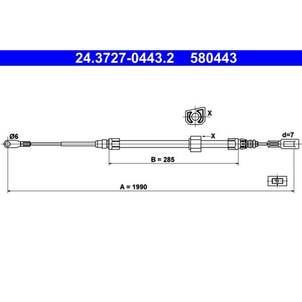 ATE 24.3727-0443.2 Seilzug, Feststellbremse