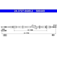 ATE 24.3727-0449.2 Seilzug, Feststellbremse