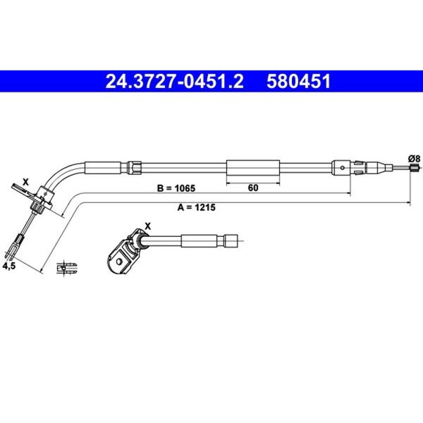 ATE 24.3727-0451.2 Seilzug, Feststellbremse