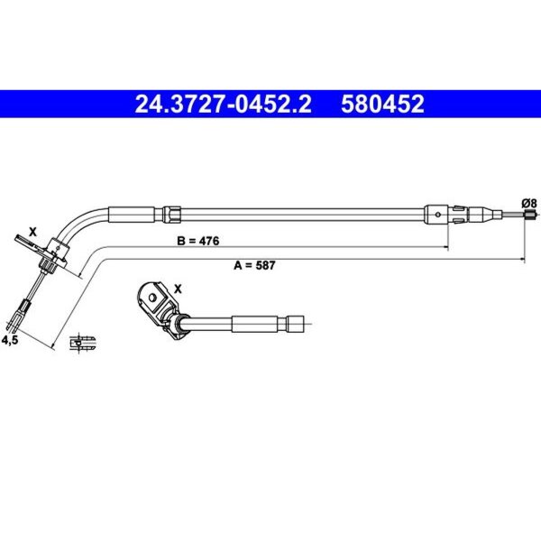 ATE 24.3727-0452.2 Seilzug, Feststellbremse
