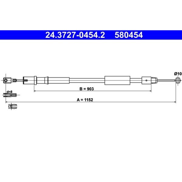 ATE 24.3727-0454.2 Seilzug, Feststellbremse