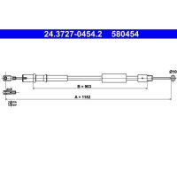 ATE 24.3727-0454.2 Seilzug, Feststellbremse