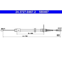 ATE 24.3727-0467.2 Seilzug, Feststellbremse