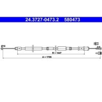 ATE 24.3727-0473.2 Seilzug, Feststellbremse
