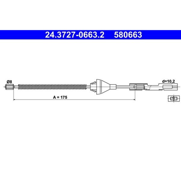 ATE 24.3727-0663.2 Seilzug, Feststellbremse