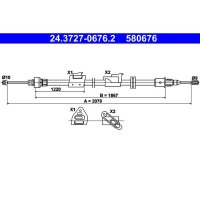 ATE 24.3727-0676.2 Seilzug, Feststellbremse