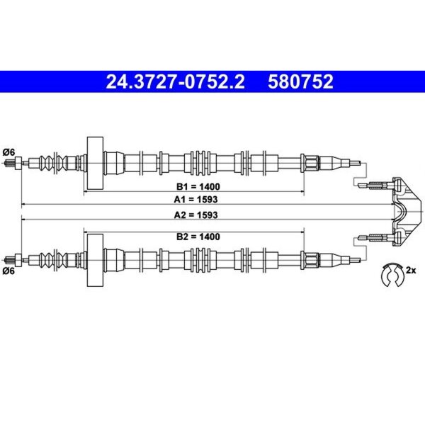ATE 24.3727-0752.2 Seilzug, Feststellbremse