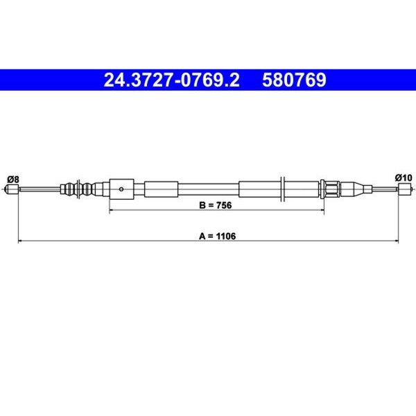 ATE 24.3727-0769.2 Seilzug, Feststellbremse