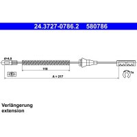ATE 24.3727-0786.2 Seilzug, Feststellbremse