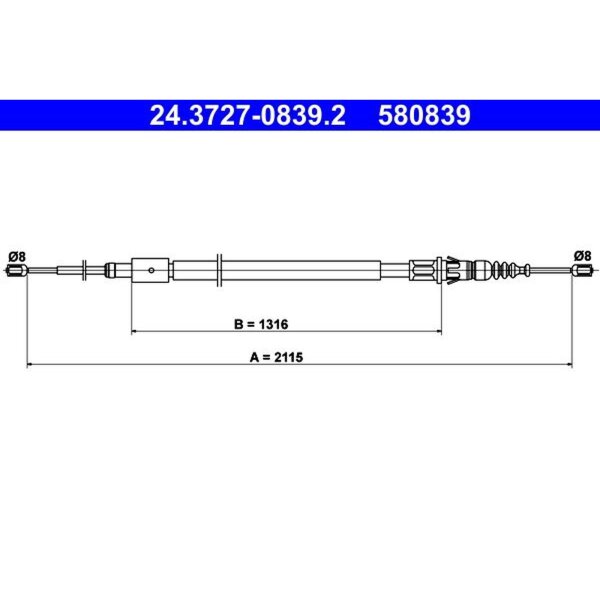 ATE 24.3727-0839.2 Seilzug, Feststellbremse