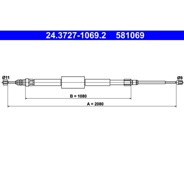 ATE 24.3727-1069.2 Seilzug, Feststellbremse