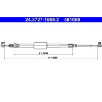 ATE 24.3727-1069.2 Seilzug, Feststellbremse