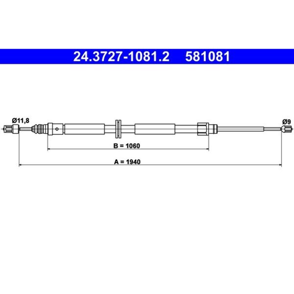 ATE 24.3727-1081.2 Seilzug, Feststellbremse