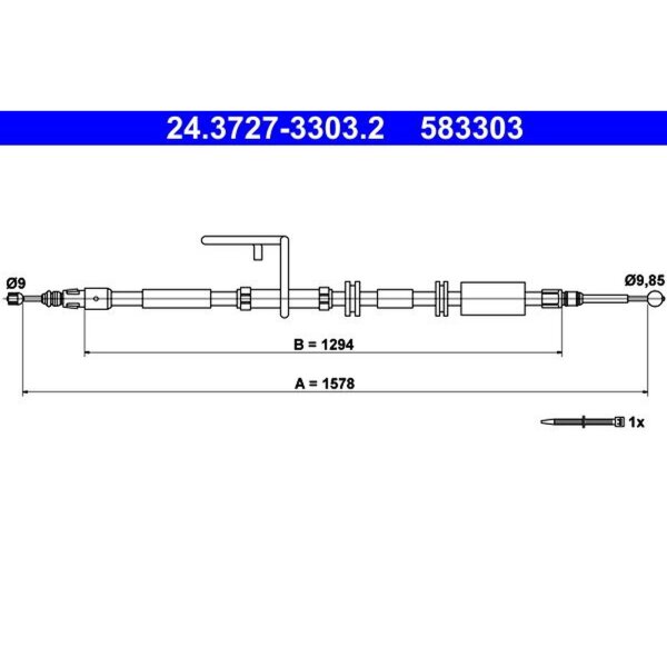 ATE 24.3727-3303.2 Seilzug, Feststellbremse