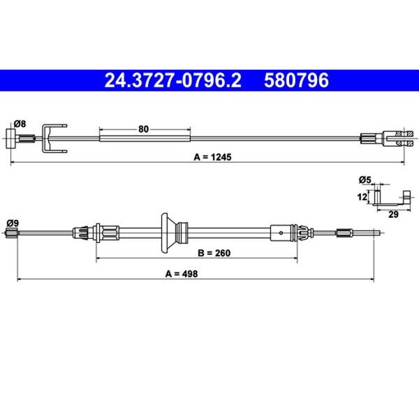 ATE 24.3727-0796.2 Seilzug, Feststellbremse