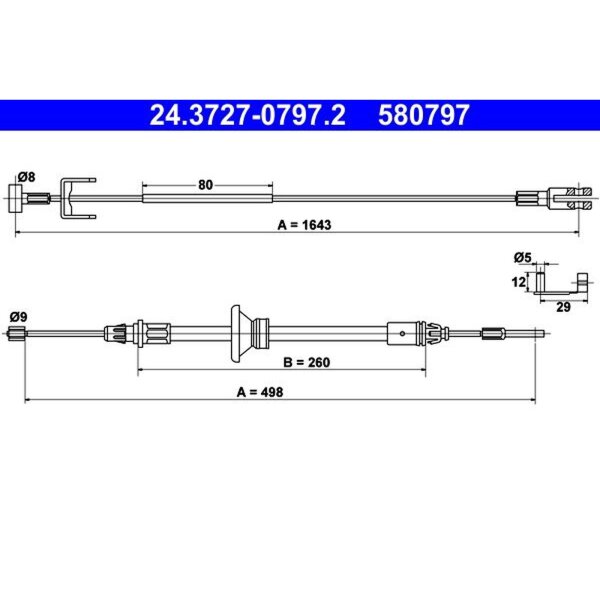 ATE 24.3727-0797.2 Seilzug, Feststellbremse