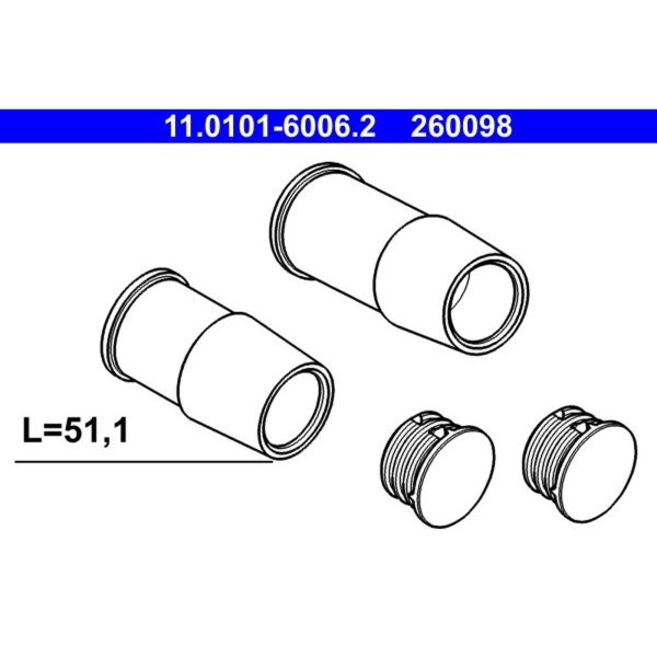 ATE 11.0101-6006.2 Führungshülsensatz, Bremssattel