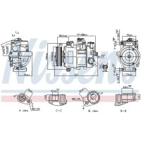 Klimakompressor NISSENS 89415 Keilrippenriemen 6SEU14C - 1 Stück