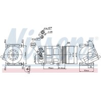 Klimakompressor NISSENS 89202 Keilrippenriemen 110mm - 1 Stück