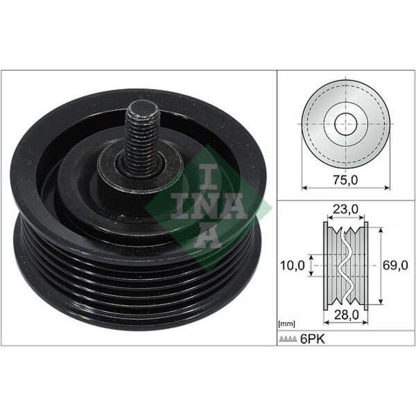 Schaeffler INA 532 0744 10 Umlenk-/Führungsrolle, Keilrippenriemen