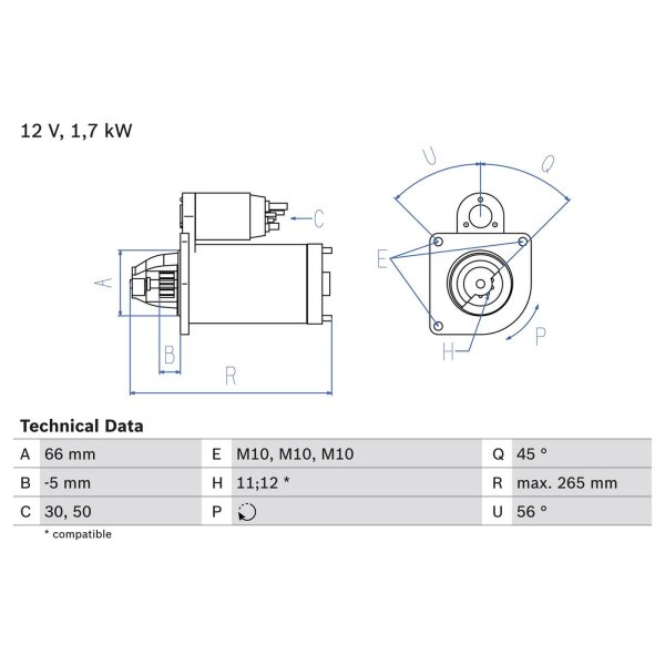 BOSCH 0 986 013 240 Starter