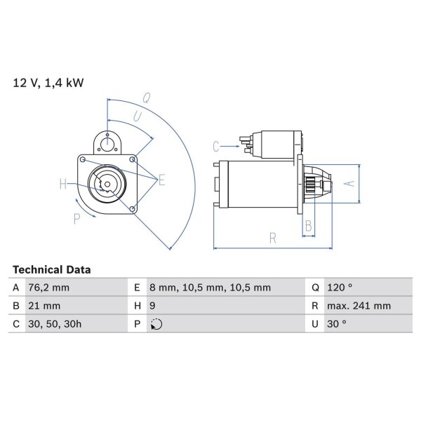 BOSCH 0 986 014 900 Starter