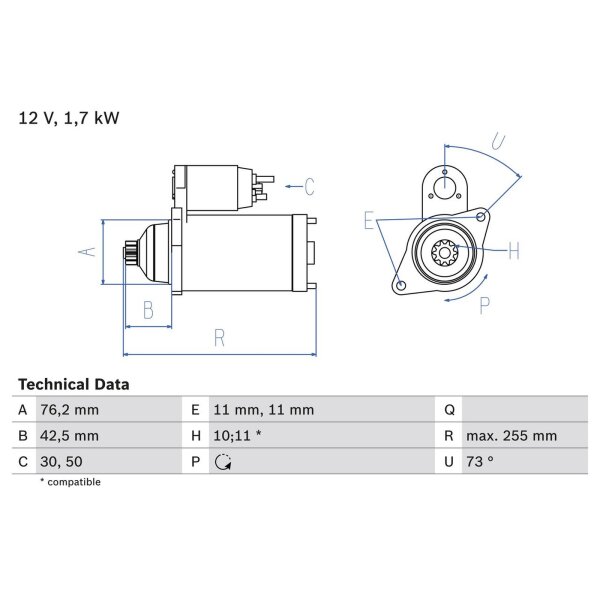 BOSCH 0 986 020 280 Starter