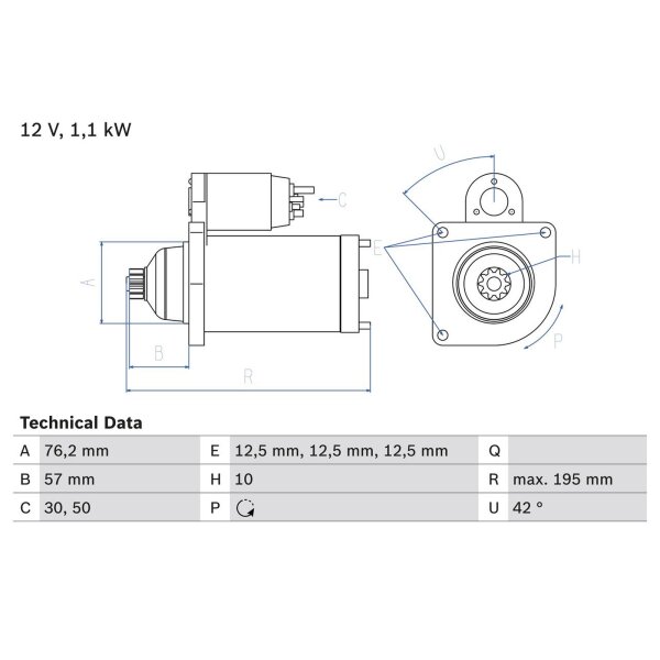 BOSCH 0 986 020 330 Starter