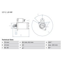 BOSCH 0 986 021 260 Starter