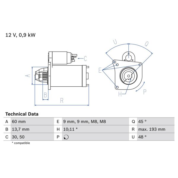 BOSCH 0 986 021 970 Starter