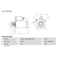 BOSCH 0 986 021 970 Starter