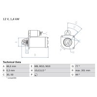 BOSCH 0 986 022 800 Starter