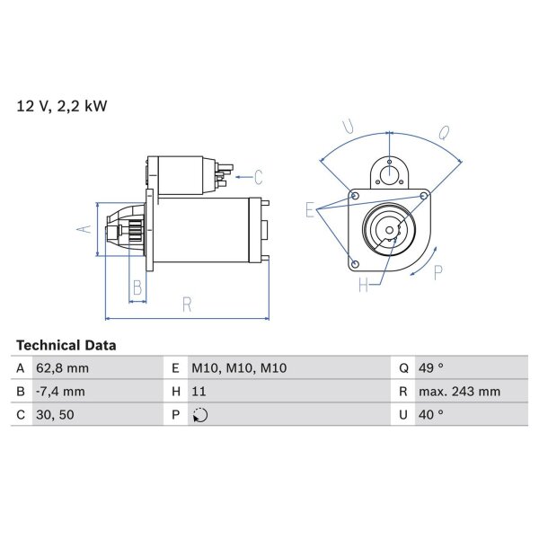 BOSCH 0 986 023 380 Starter