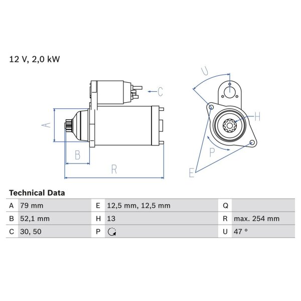 BOSCH 0 986 025 070 Starter