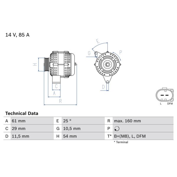BOSCH 0 986 044 490 Generator