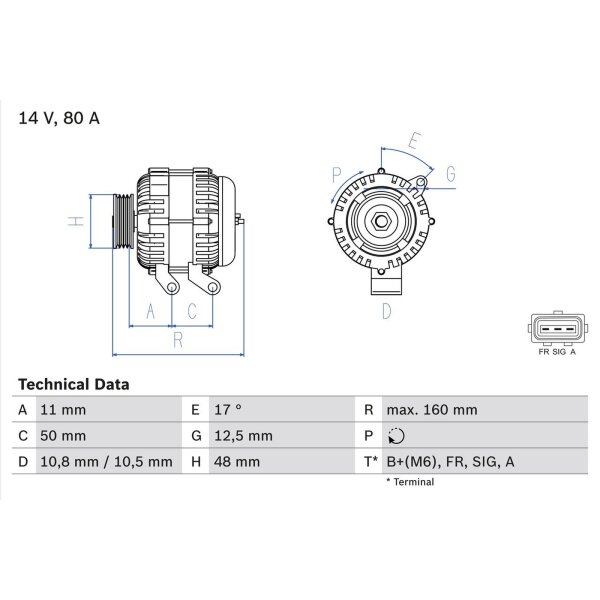 BOSCH 0 986 044 701 Generator