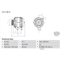 BOSCH 0 986 044 701 Generator