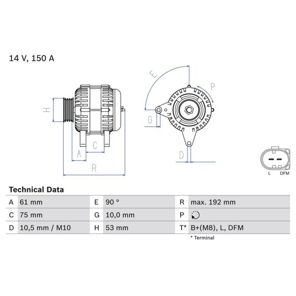 BOSCH 0 986 045 251 Generator