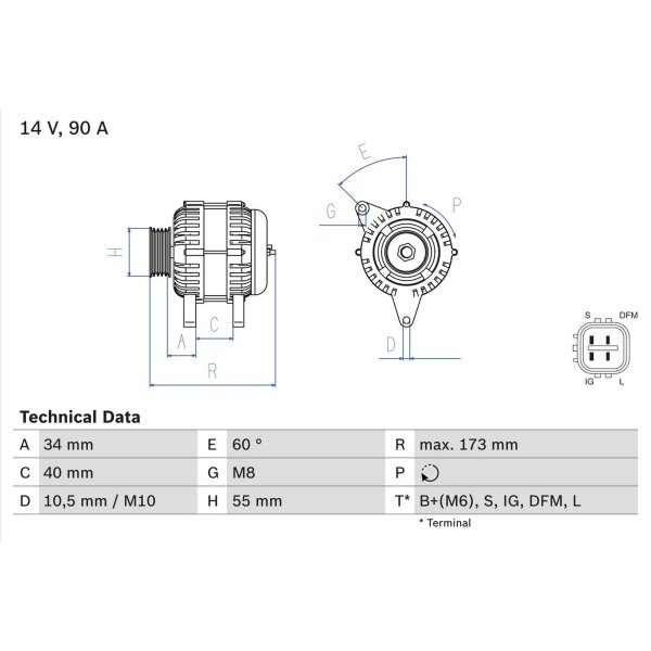 BOSCH 0 986 046 110 Generator