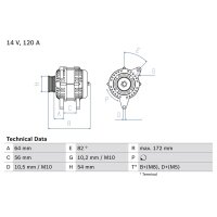 BOSCH 0 986 046 140 Generator