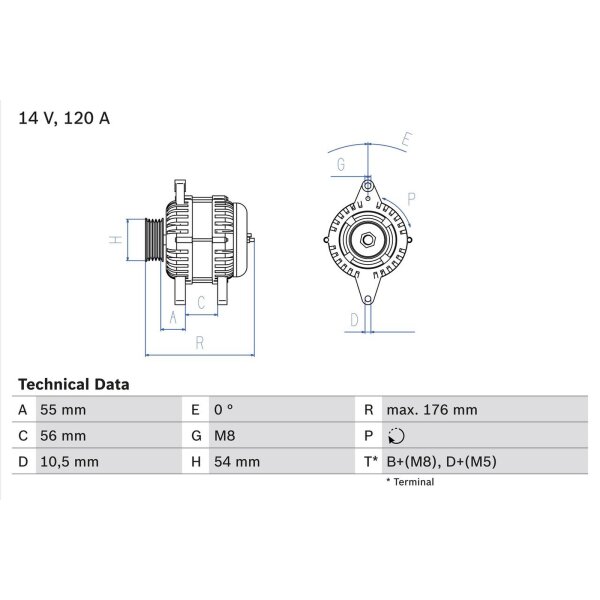BOSCH 0 986 046 150 Generator