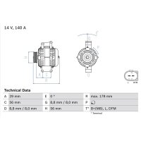 BOSCH 0 986 046 180 Generator