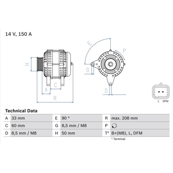 BOSCH 0 986 047 390 Generator