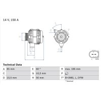 BOSCH 0 986 047 550 Generator