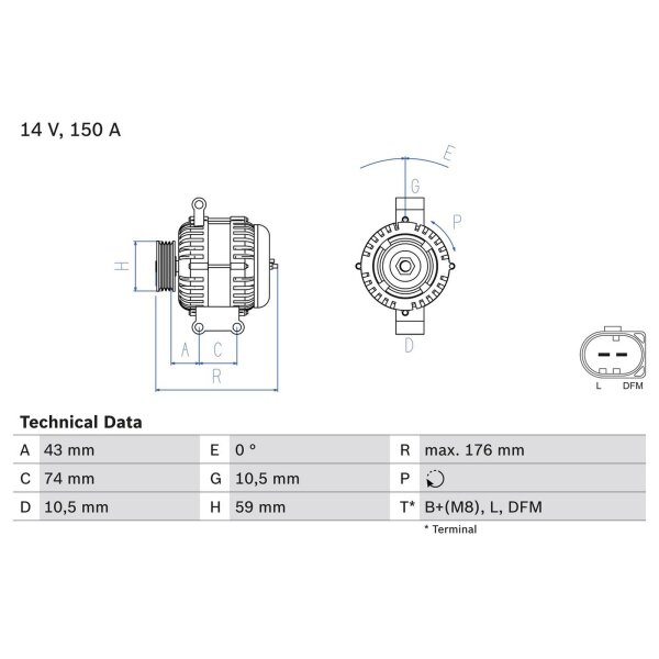 BOSCH 0 986 047 910 Generator